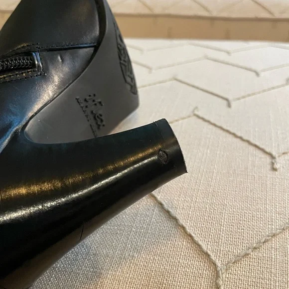 Anne Klein Black Heeled Knee-High Boots - Picture 6 of 7